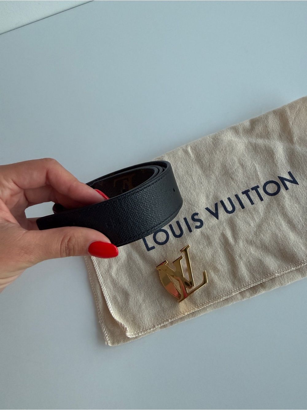 Louis Vuitton Brown Monogram Belt with Gold LV Buckle - Picture 4 of 7